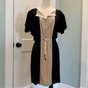 Cynthia Steffe Silk Henley Jersey Neutrals Dress with Pockets!! / Size 4